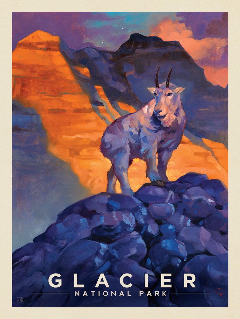 Glacier National Park: Mountain Goat-KC - Notecards - Artwork