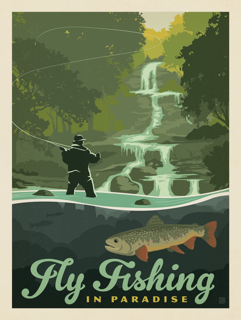 Fly Fishing In Paradise - Art Print - Artwork