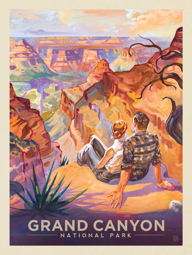 Grand Canyon National Park: A Grand Vista-KC - Postcards - Artwork