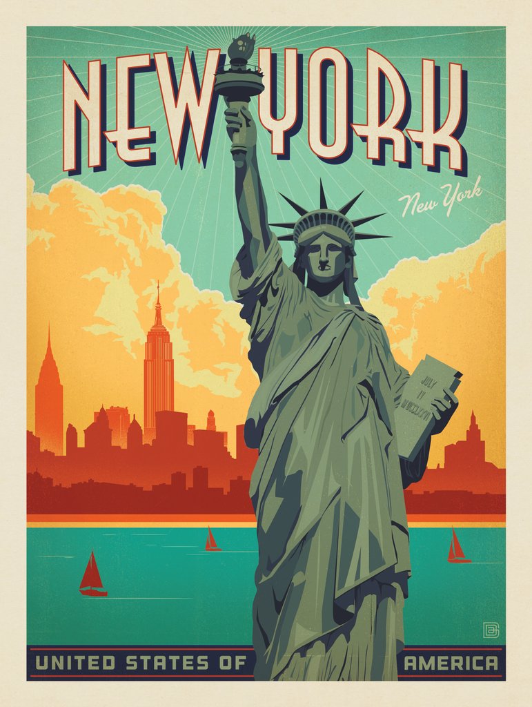 New York City: Lady Liberty - Art Print - Artwork