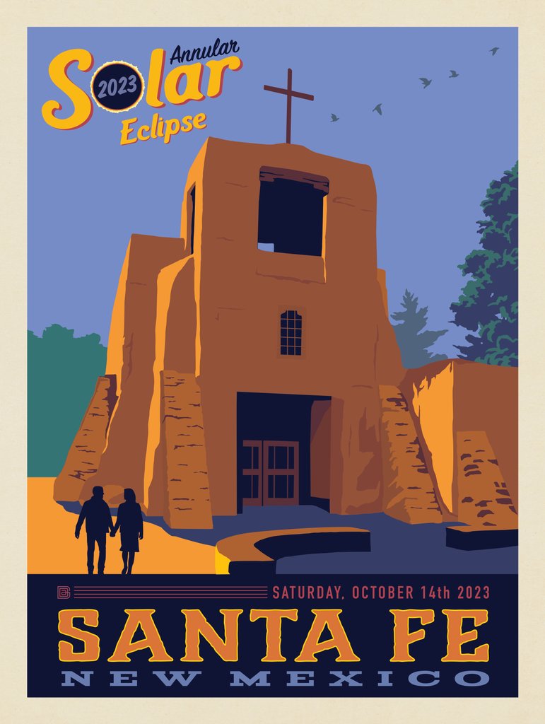 Annular Solar Eclipse: 2023 Santa Fe, NM - Metal Sign - Artwork