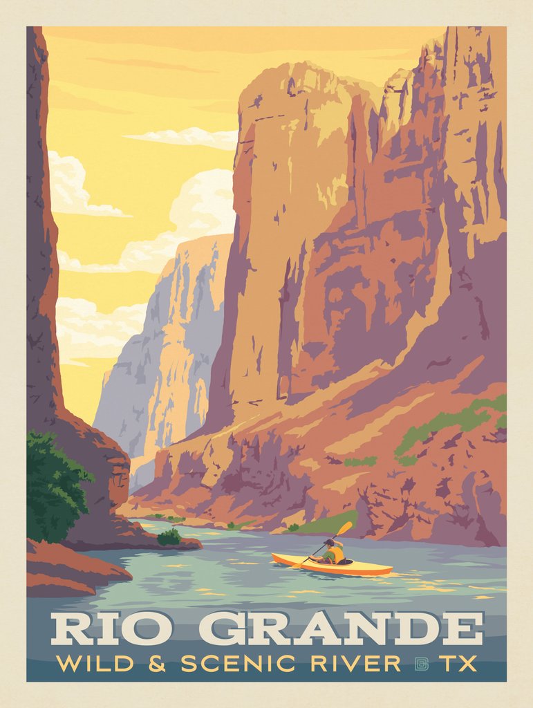 Rio Grande Wild & Scenic River, Texas - Postcards - Artwork