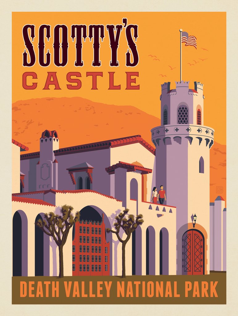 Death Valley National Park: Scotty's Castle - Postcards - Artwork