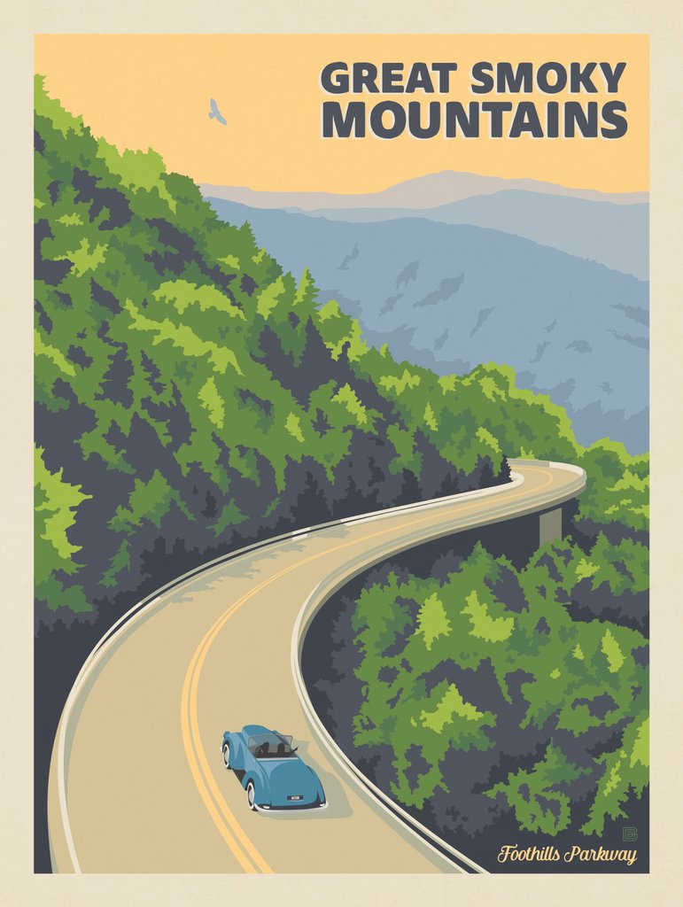 Great Smoky Mountains National Park: Foothills Parkway - Postcards - Artwork