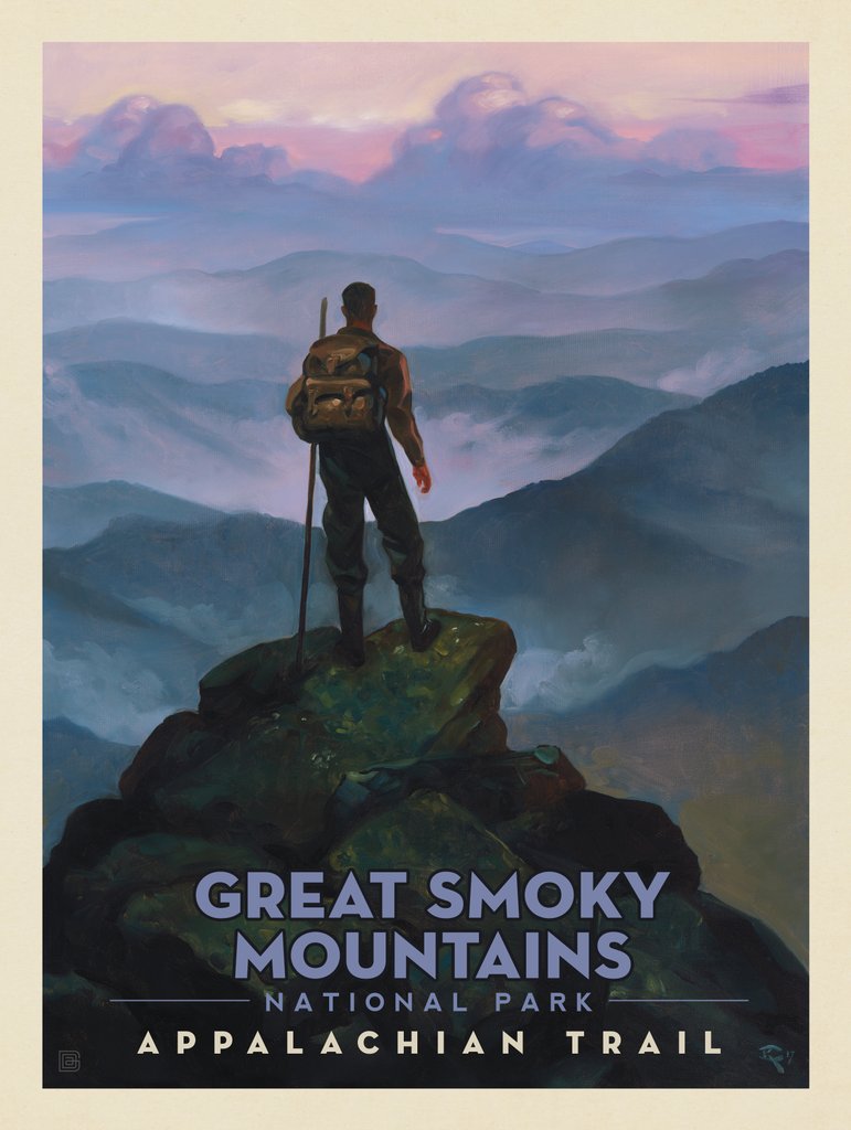 Great Smoky Mountains National Park: Appalachian Trail-KC - Art Print - Artwork