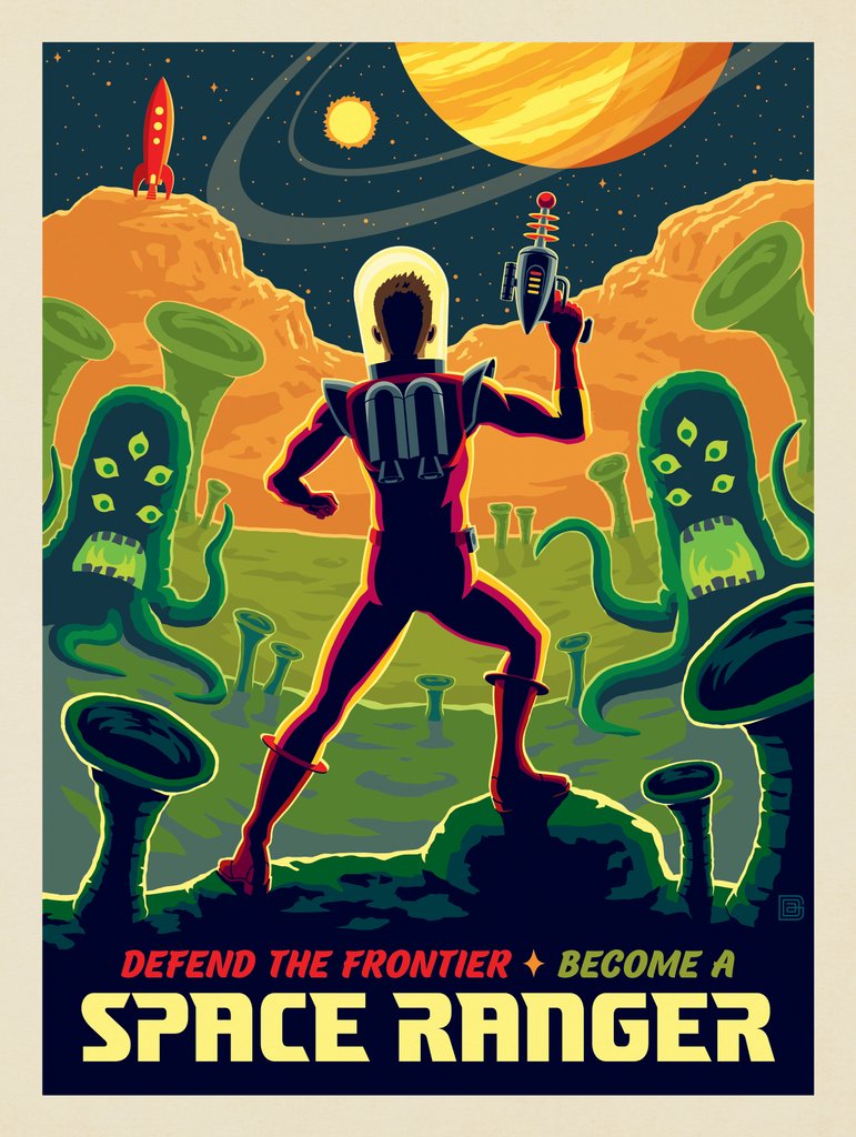 Space Ranger: Retro Futura - Postcards - Artwork
