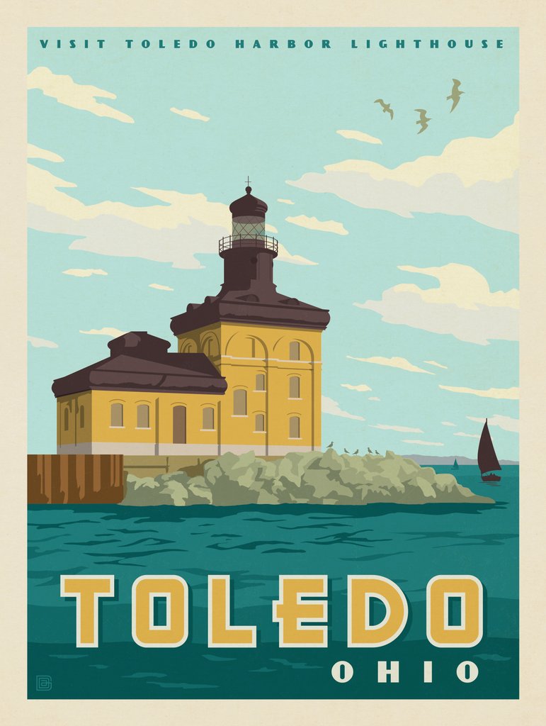 Toledo, Ohio - Metal Sign - Artwork