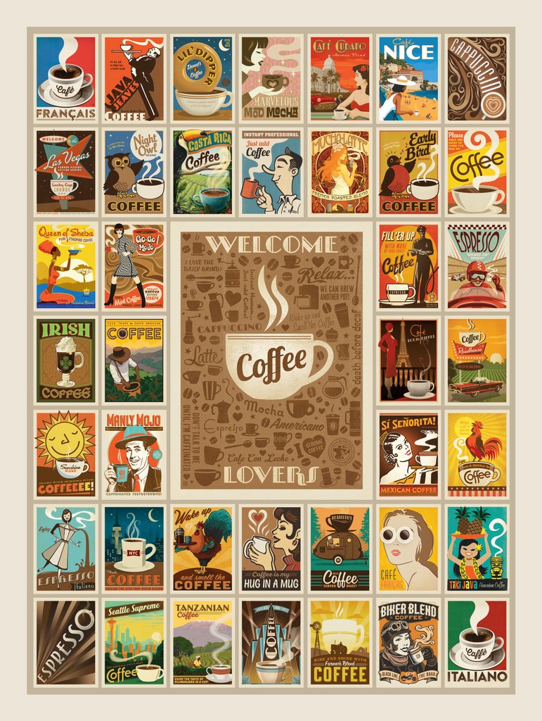 Coffee Collection: Multi-Image Print - Metal Sign - Artwork