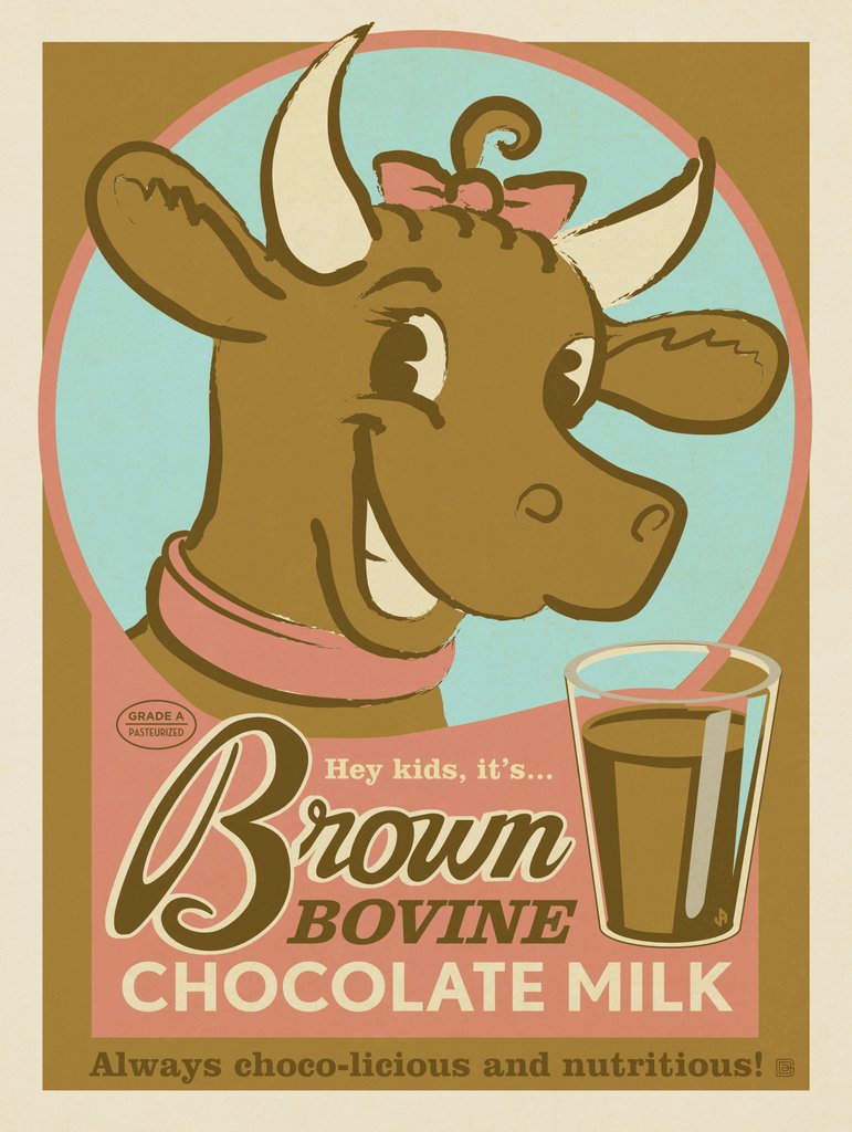 Brown Bovine - Metal Sign - Artwork