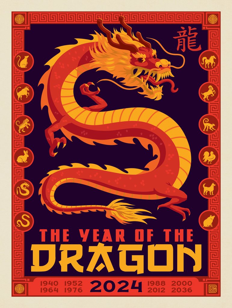 Chinese Zodiac: Year Of The Dragon - Postcards - Artwork