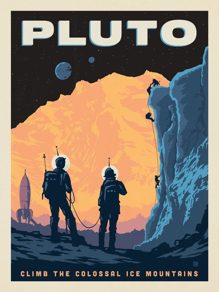 Pluto: Ice Mountain Climbing - Notecards - Artwork