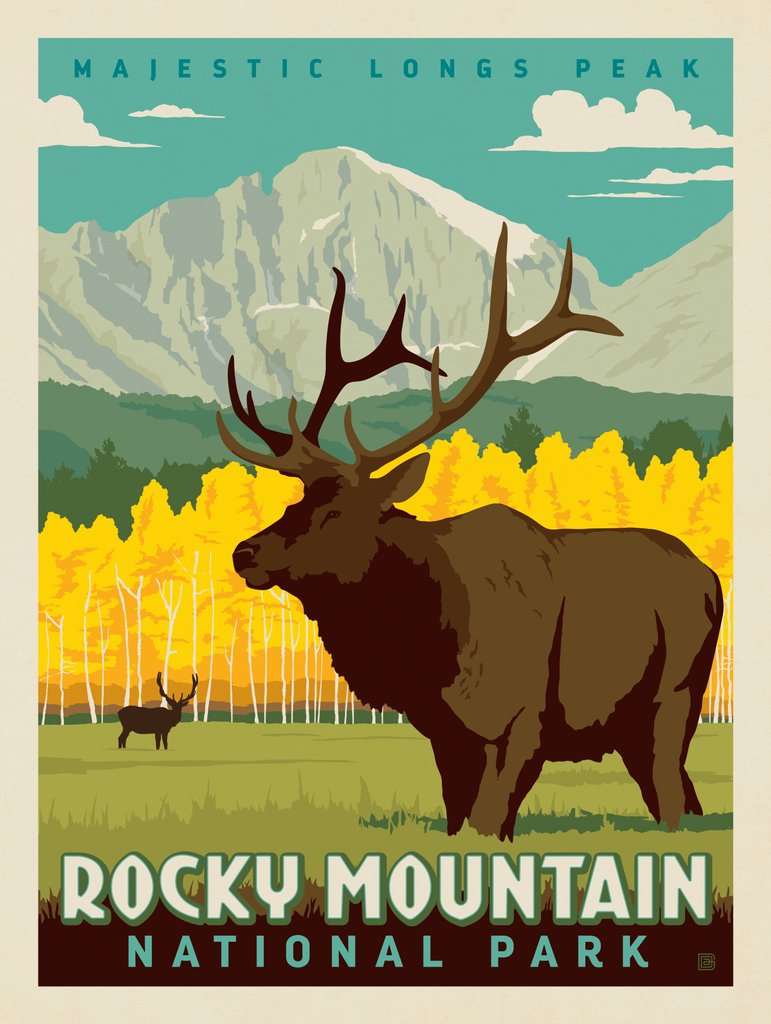 Rocky Mountain National Park: Longs Peak - Postcards - Artwork