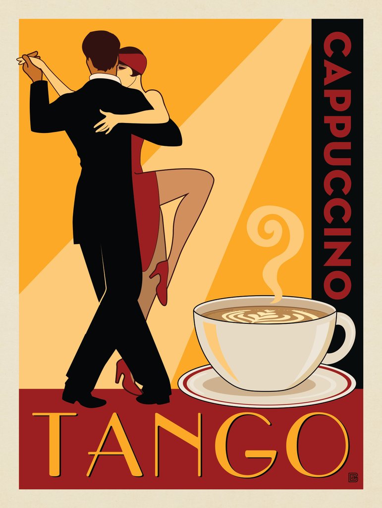 Cappuccino Tango (Dancers) - Postcards - Artwork