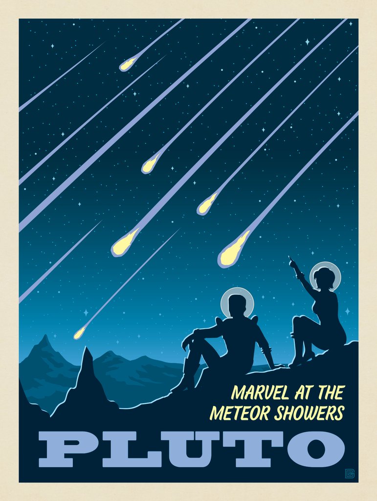 Pluto: Meteor Showers - Postcards - Artwork