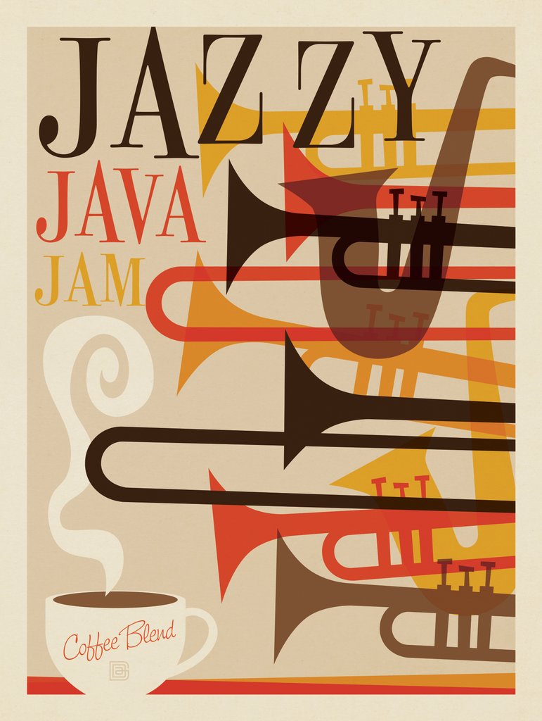 Jazzy Java Jam Coffee Blend - Art Print - Artwork