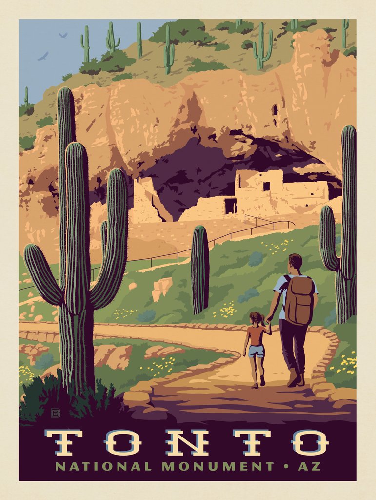 Tonto National Monument, Arizona - Metal Sign - Artwork