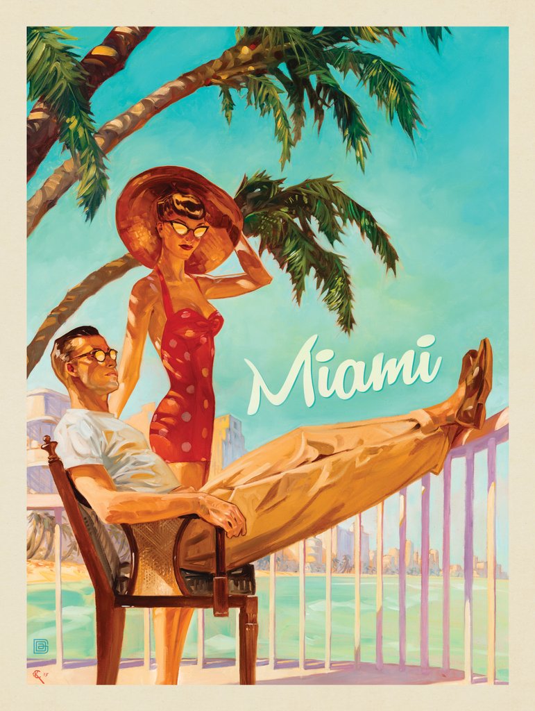Miami, Florida: A Miami Moment - Canvas - Artwork