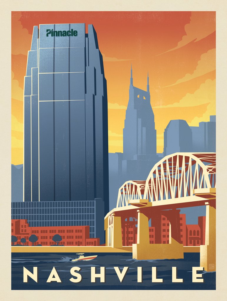 Pinnacle Bank at Riverfront - Canvas - Artwork