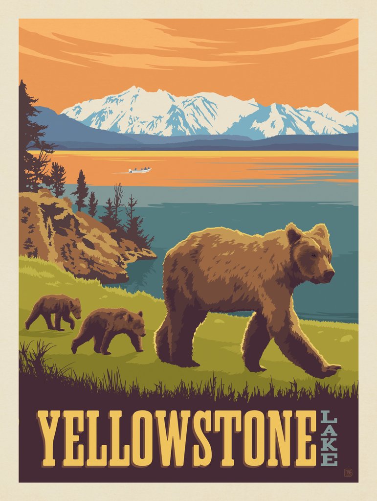 Yellowstone National Park: Yellowstone Lake - Notecards - Artwork