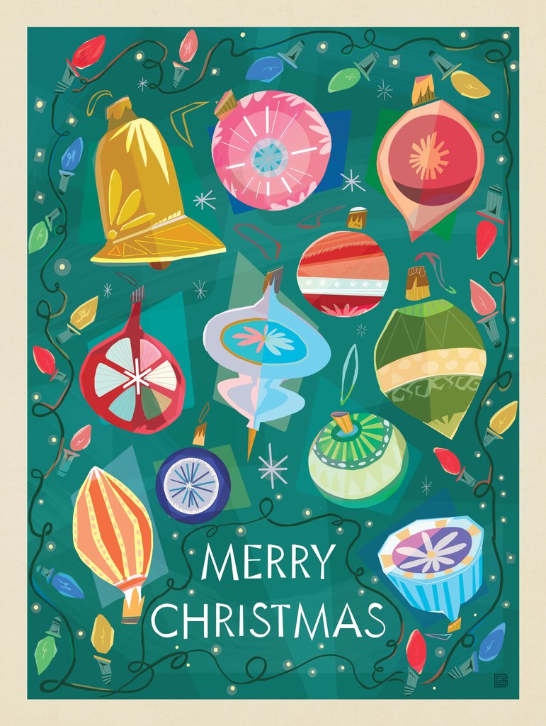 A Greeting Card: Merry Christmas - Postcards - Artwork