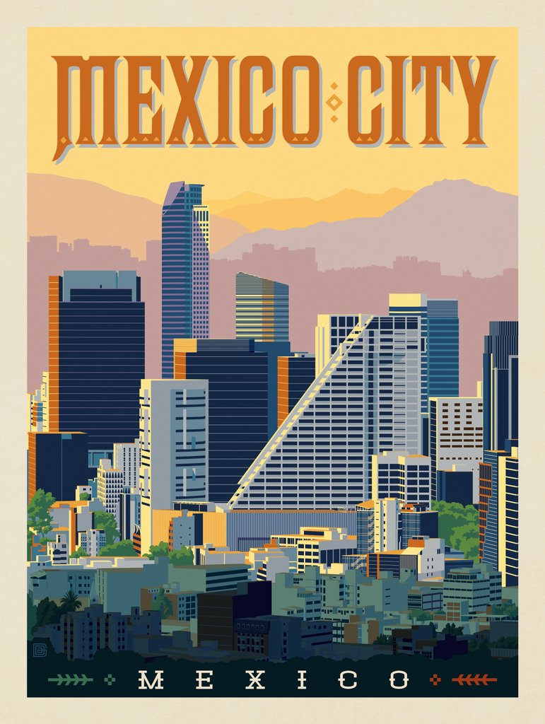 Mexico: Mexico City - Notecards - Artwork