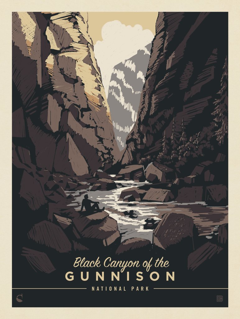 Black Canyon Of The Gunnison National Park: Shadowlands - Metal Sign - Artwork