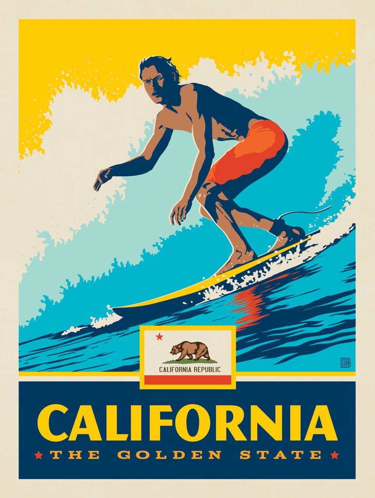 California State Pride (Surfer) - Notecards - Artwork