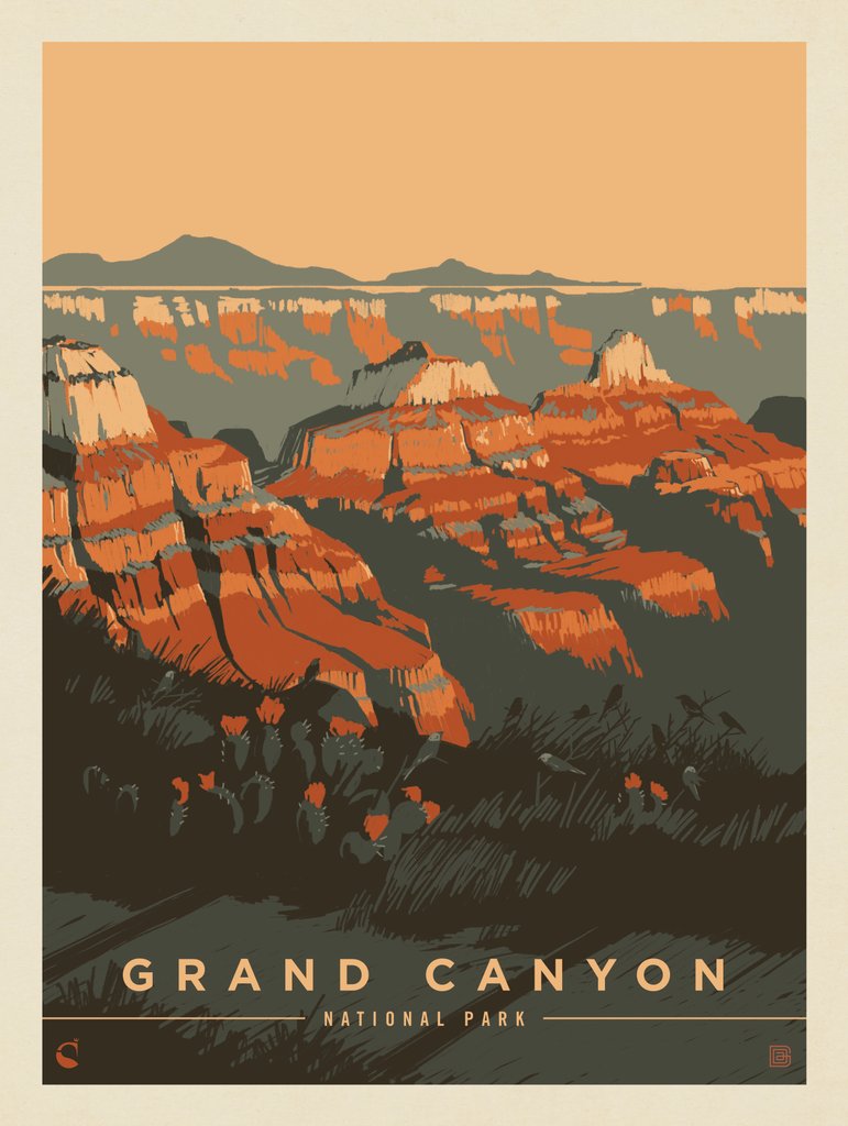 Grand Canyon National Park: Sunrise - Postcards - Artwork