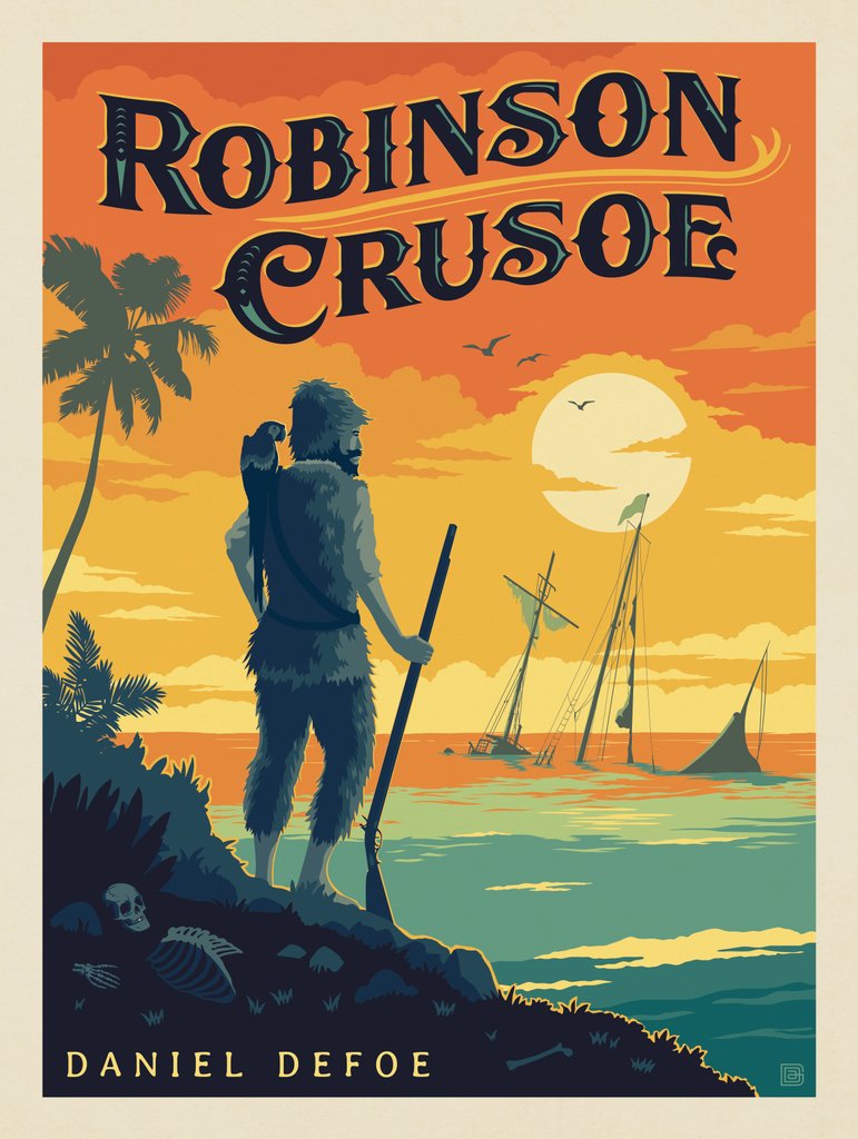 Robinson Crusoe: Daniel Defoe - Canvas - Artwork