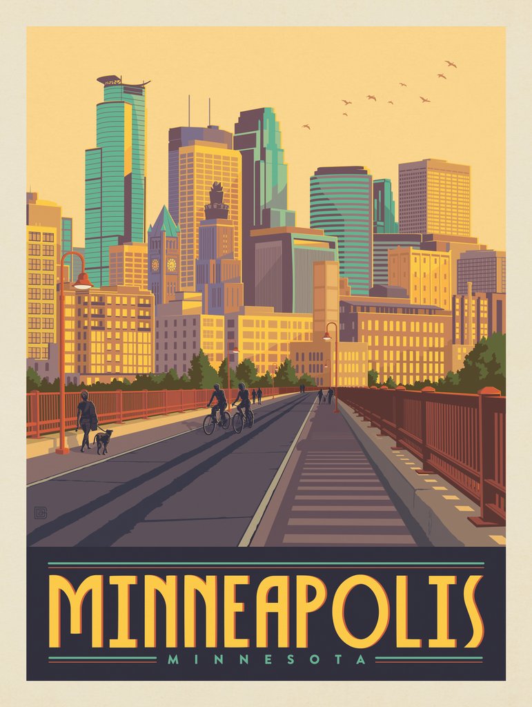 Minneapolis, MN: Stone Arch Bridge - Canvas - Artwork
