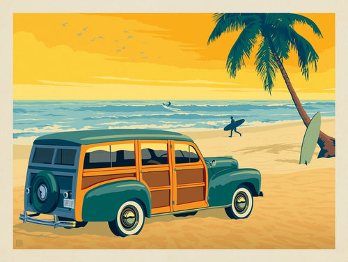 Woody On The Beach - Art Print - Artwork