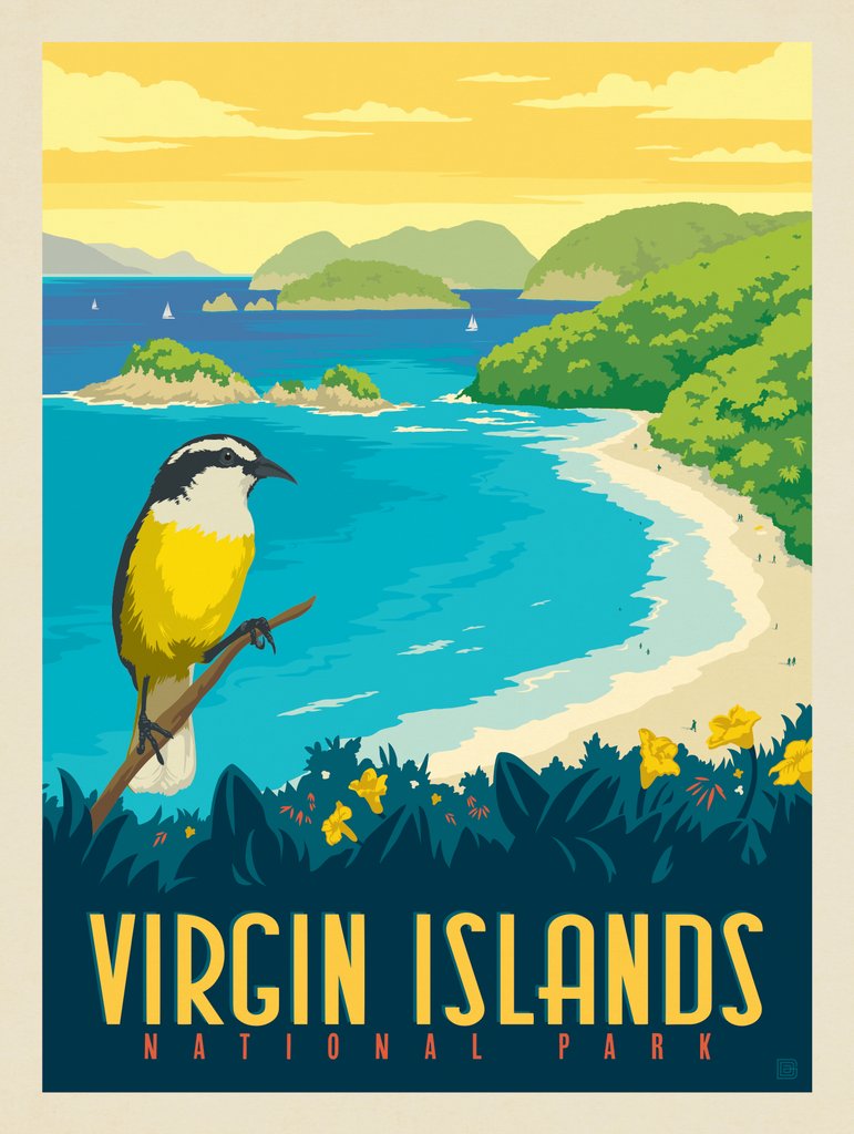Virgin Islands National Park: Trunk Bay - Canvas - Artwork