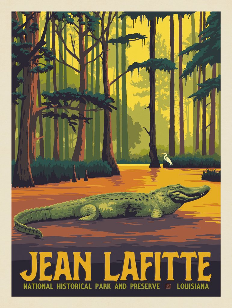 Jean Lafitte National Historical Park & Preserve, LA - Postcards - Artwork