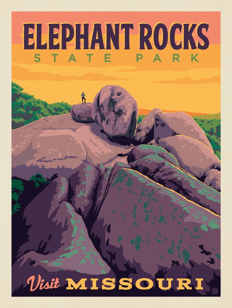 MO—Visit Missouri: Elephant Rocks State Park - Canvas - Artwork