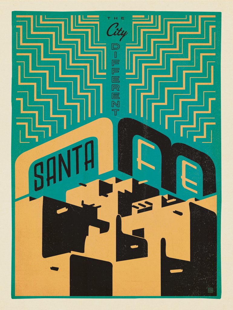 Santa Fe: Print Shop - Metal Sign - Artwork