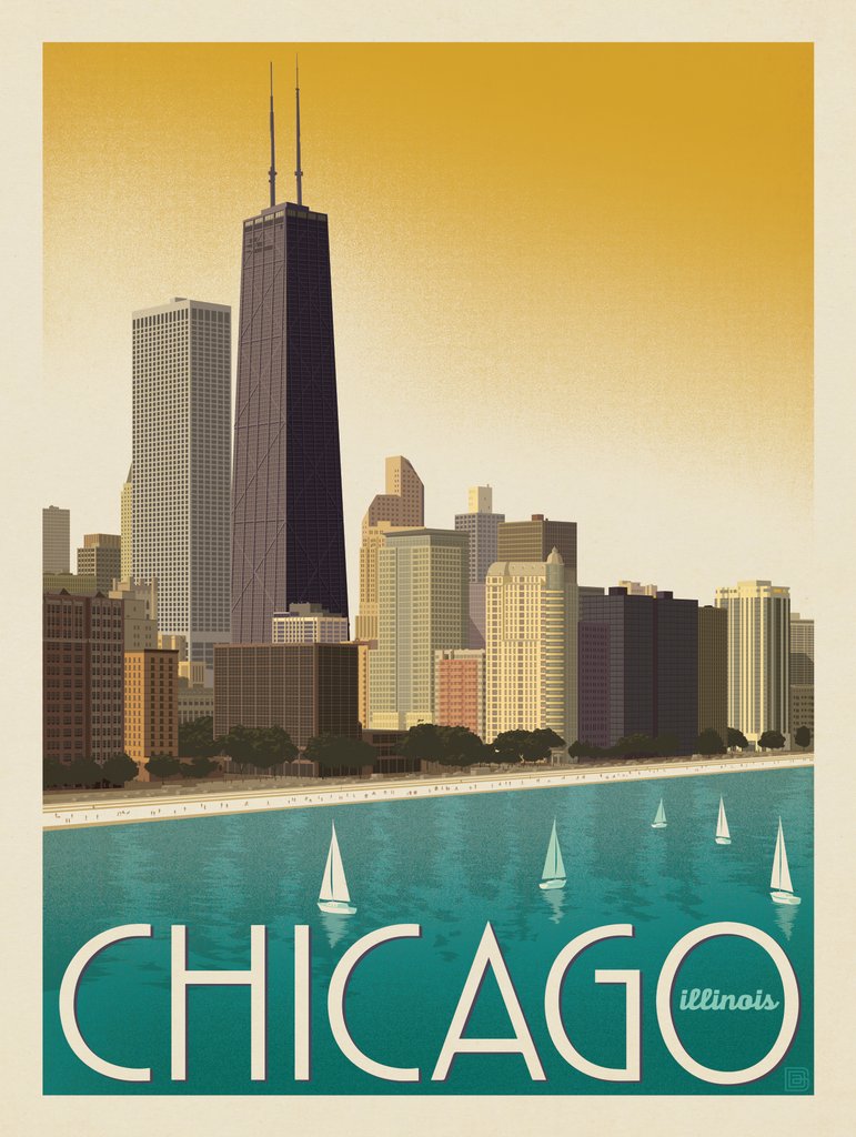 Chicago: Modern Skyline - Notecards - Artwork