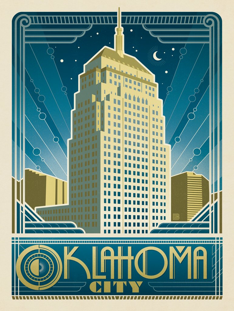 Oklahoma City, OK - Canvas - Artwork