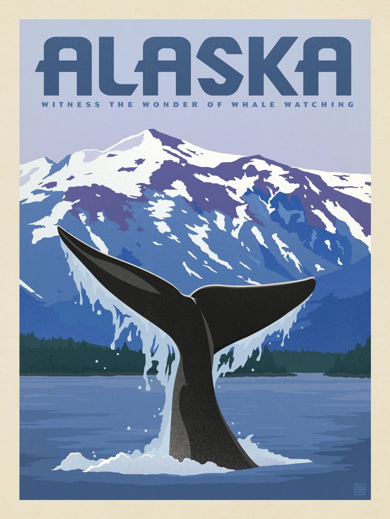 Alaska: Whale Watching - Postcards - Artwork