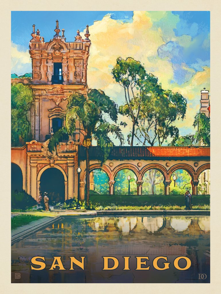 San Diego, CA: Balboa Park - Metal Sign - Artwork