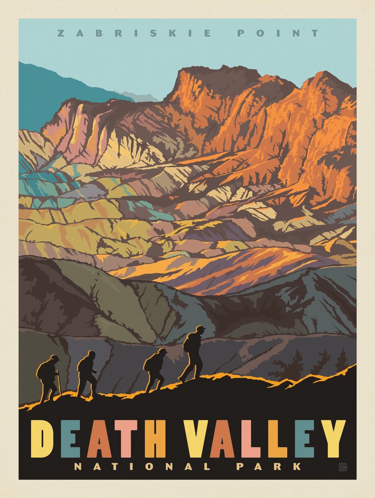 Death Valley National Park: Zabriskie Point - Notecards - Artwork
