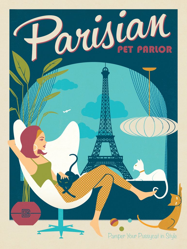 Parisian Pet Parlor - Notecards - Artwork