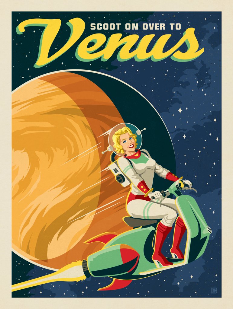 Venus: Space Scooter - Notecards - Artwork