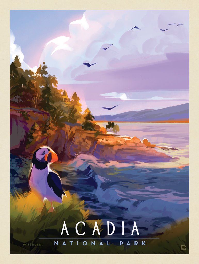 Acadia National Park: Puffin Paradise - Postcards - Artwork