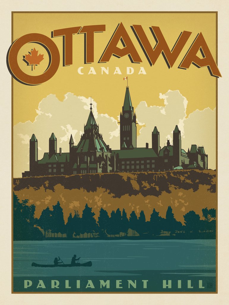 Canada: Ottawa - Metal Sign - Artwork