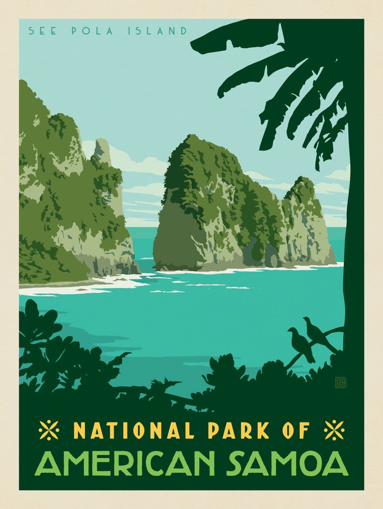 National Park of American Samoa - Metal Sign - Artwork