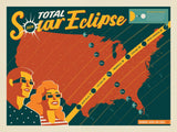 2024 Total Solar Eclipse Map - Notecards - Artwork