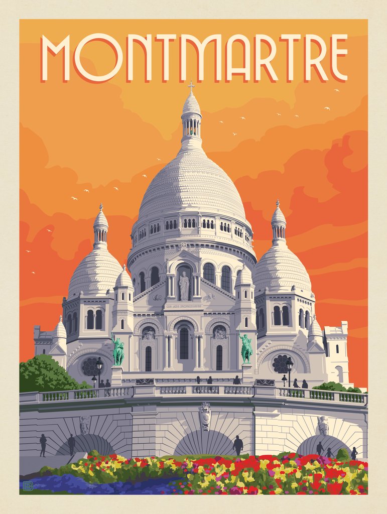 France: Paris, Montmartre Sunset - Metal Sign - Artwork