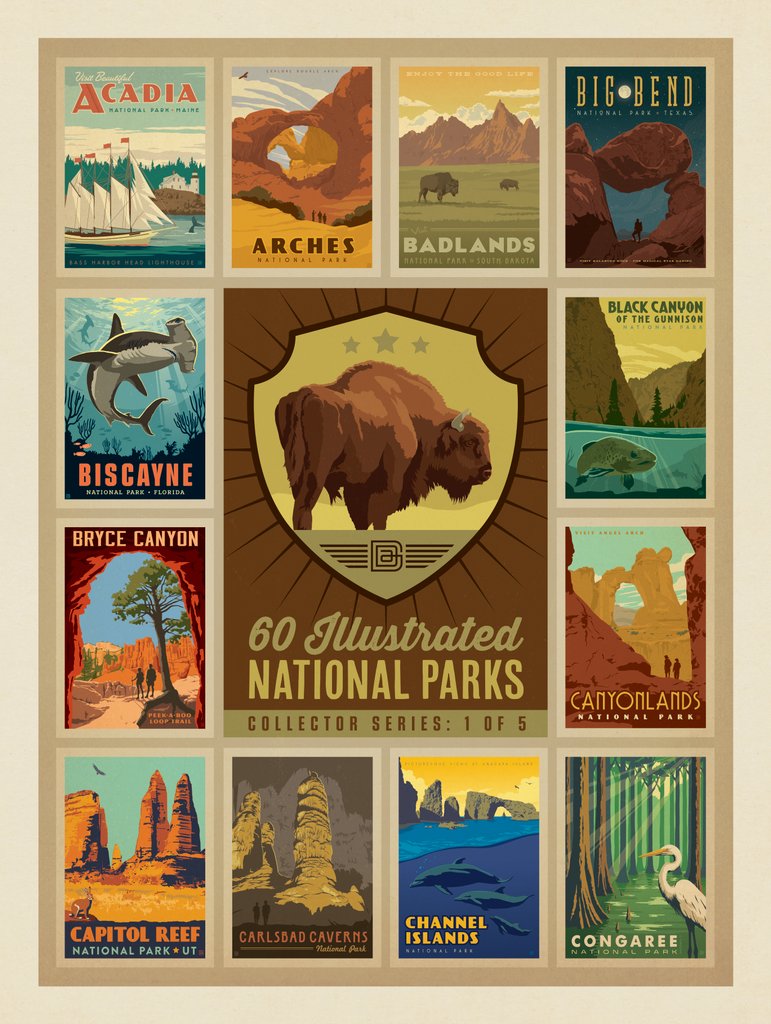 National Parks Collector Series: 1 of 5 - Notecards - Artwork
