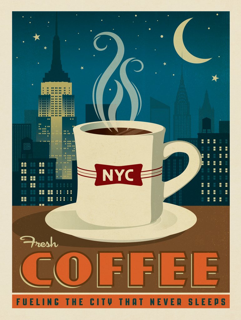 New York Coffee - Canvas - Artwork