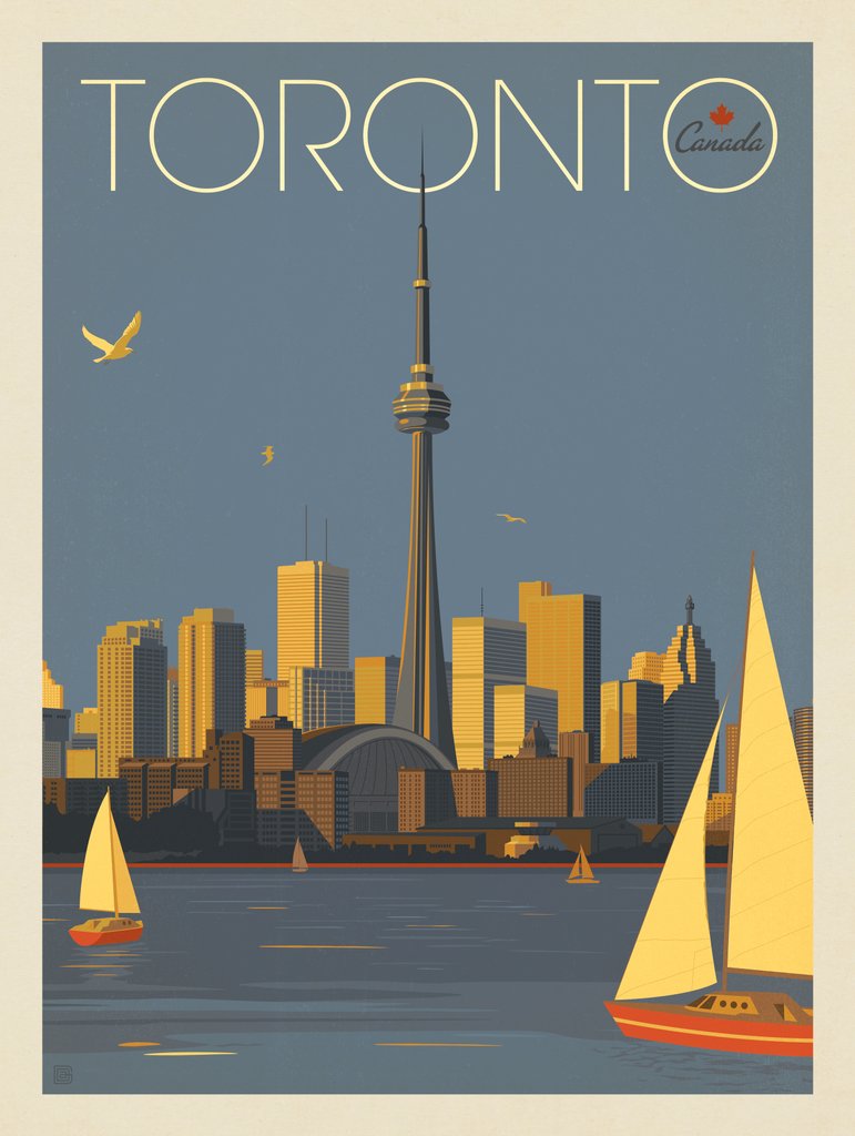 Canada: Toronto Sailboats - Metal Sign - Artwork